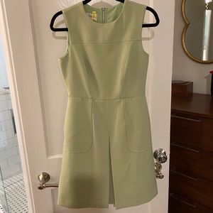 Donna Morgan pastel green dress with pockets